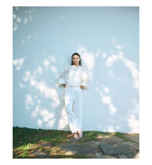 Demi-Luxe BEAMS 「AK+1 / クルーネック リブ ブラウス」|シャツ・ブラウス|