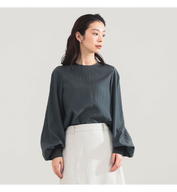 Demi-Luxe BEAMS 「AK+1 / クルーネック リブ ブラウス」|シャツ・ブラウス|