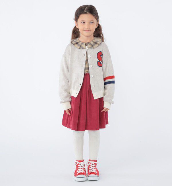 SHIPS KIDS「SHIPS KIDS:100～130cm /〈手洗い可能〉ジャカード レタード カーディガン」|カーディガン|