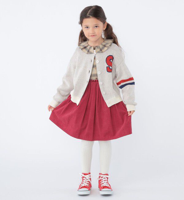 SHIPS KIDS「SHIPS KIDS:100～130cm /〈手洗い可能〉ジャカード レタード カーディガン」|カーディガン|