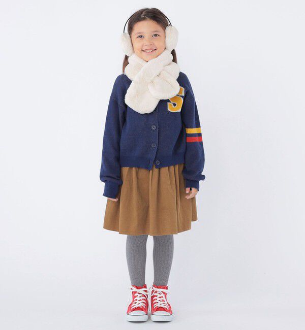 SHIPS KIDS「SHIPS KIDS:100～130cm /〈手洗い可能〉ジャカード レタード カーディガン」|カーディガン|