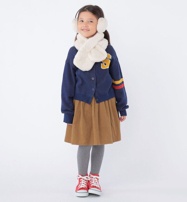 SHIPS KIDS「SHIPS KIDS:100～130cm /〈手洗い可能〉ジャカード レタード カーディガン」|カーディガン|