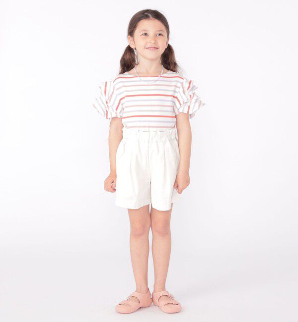 SHIPS KIDS「SHIPS KIDS:100～130cm / オーガニック コットン フリル スリーブ TEE」|Tシャツ・カットソー|