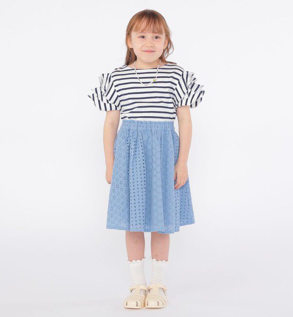 SHIPS KIDS「SHIPS KIDS:100～130cm / オーガニック コットン フリル スリーブ TEE」|Tシャツ・カットソー|