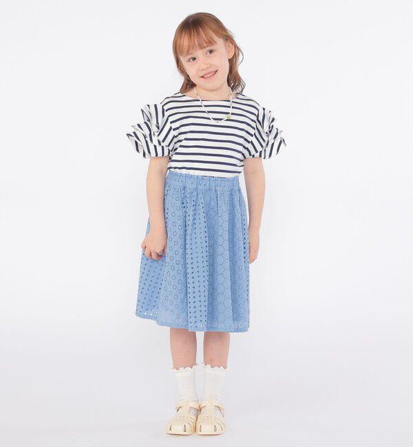 SHIPS KIDS「SHIPS KIDS:100～130cm / オーガニック コットン フリル スリーブ TEE」|Tシャツ・カットソー|