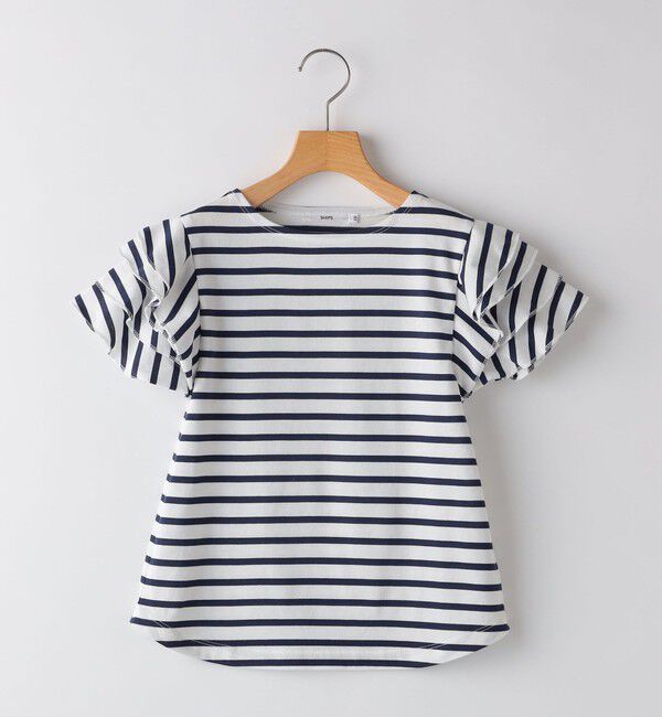 SHIPS KIDS「SHIPS KIDS:100～130cm / オーガニック コットン フリル スリーブ TEE」|Tシャツ・カットソー|