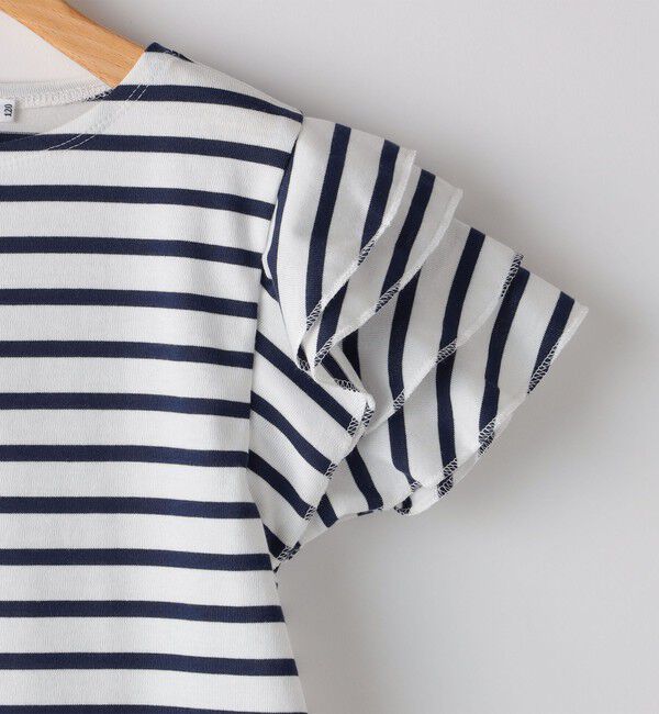 SHIPS KIDS「SHIPS KIDS:100～130cm / オーガニック コットン フリル スリーブ TEE」|Tシャツ・カットソー|