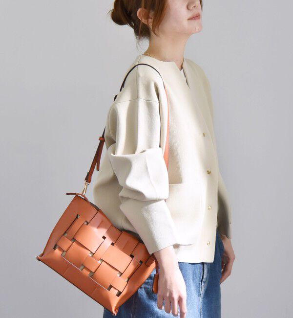 quaranciel「《一部追加予約》quaranciel:〈手洗い可能〉ノーカラー ポケット ニット ジャケット」|ノーカラージャケット|