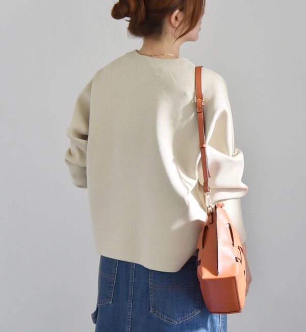 quaranciel「《一部追加予約》quaranciel:〈手洗い可能〉ノーカラー ポケット ニット ジャケット」|ノーカラージャケット|