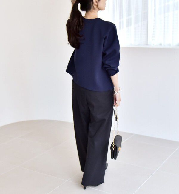 quaranciel「《一部追加予約》quaranciel:〈手洗い可能〉ノーカラー ポケット ニット ジャケット」|ノーカラージャケット|