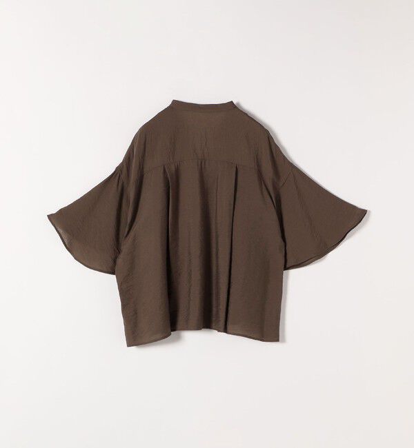 quaranciel「quaranciel:〈手洗い可能〉フレア ハーフスリーブ バンドカラー スキッパー シャツ」|シャツ・ブラウス|