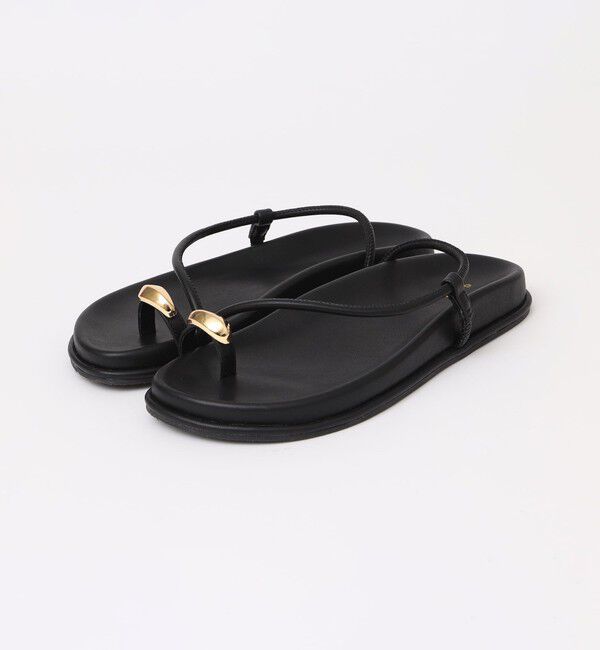 quaranciel「《一部追加予約》quaranciel: メタル サムリング ストラップ プラットフォーム サンダル」|サンダル|