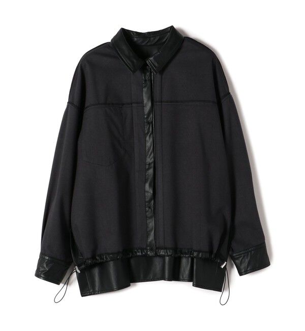 SHIPS for women「【WEB限定】〈手洗い可能〉合成皮革 裾 ドロスト シャツ 羽織」|シャツ・ブラウス|