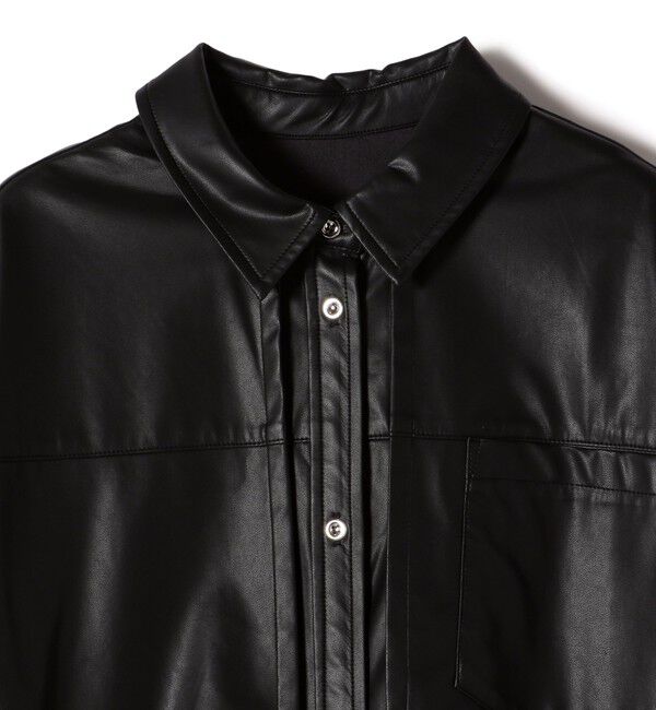 SHIPS for women「【WEB限定】〈手洗い可能〉合成皮革 裾 ドロスト シャツ 羽織」|シャツ・ブラウス|