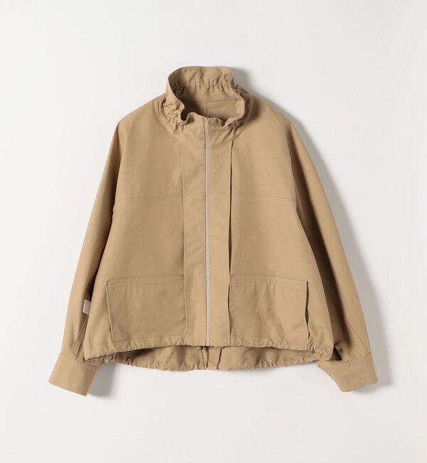 quaranciel「quaranciel:〈手洗い可能〉ギャザー スタンドカラー ドロスト ショート ブルゾン」|ブルゾン・スタジャン|