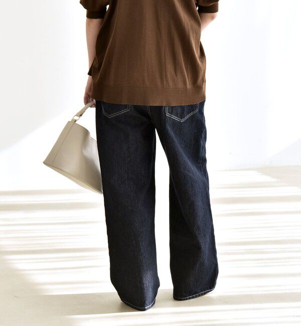 quaranciel「《一部追加予約》quaranciel:〈洗濯機可能〉ハイライズ ルーズ ワイド デニム パンツ」|デニム|