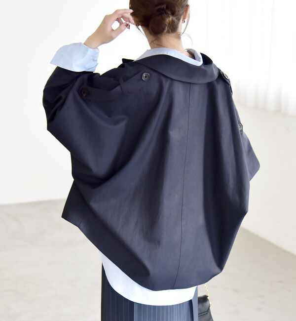 quaranciel「《一部追加予約》quaranciel: ドルマンスリーブ ショート トレンチ コート」|トレンチコート|