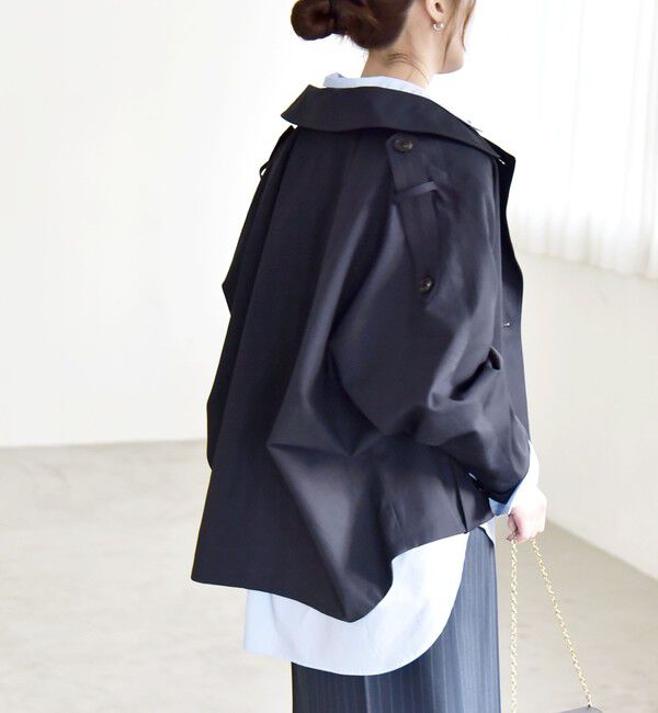 quaranciel「《一部追加予約》quaranciel: ドルマンスリーブ ショート トレンチ コート」|トレンチコート|