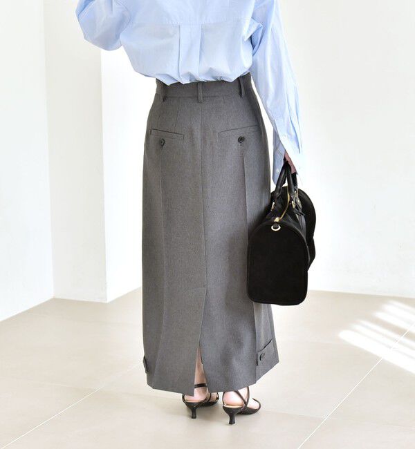 quaranciel「quaranciel:〈洗濯機可能〉ベルトデザイン Iライン スラックス スカート」|スカート|