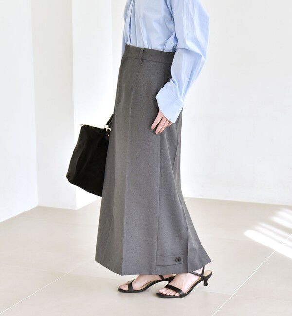 quaranciel「quaranciel:〈洗濯機可能〉ベルトデザイン Iライン スラックス スカート」|スカート|