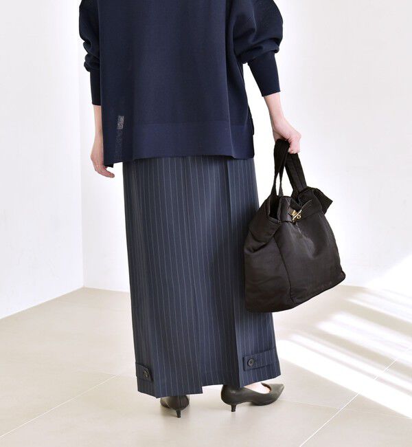 quaranciel「quaranciel:〈洗濯機可能〉ベルトデザイン Iライン スラックス スカート」|スカート|