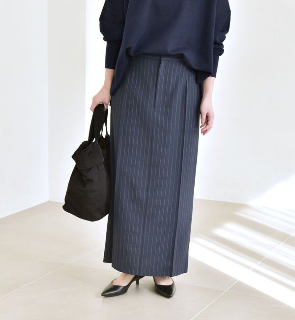 quaranciel「quaranciel:〈洗濯機可能〉ベルトデザイン Iライン スラックス スカート」|スカート|