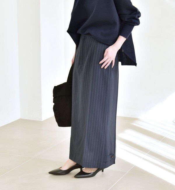 quaranciel「quaranciel:〈洗濯機可能〉ベルトデザイン Iライン スラックス スカート」|スカート|
