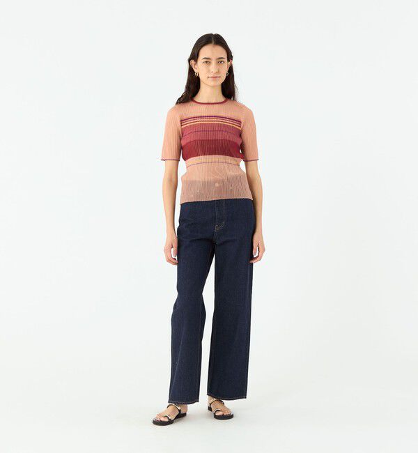 MACPHEE「デニム ワイドストレートパンツ」|デニム|