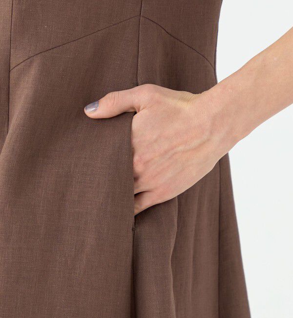 TOMORROWLAND collection「スムースリネン キーネックフレアワンピース」|ワンピース|