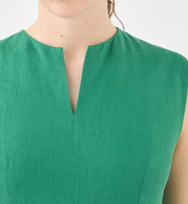 TOMORROWLAND collection「スムースリネン キーネックフレアワンピース」|ワンピース|