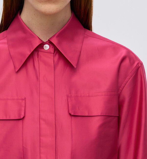 BACCA「コットンバックサテン チュニックブラウス」|シャツ・ブラウス|