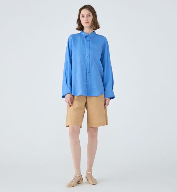 MACPHEE「リネンシャーティング レギュラーカラーシャツ」|シャツ・ブラウス|