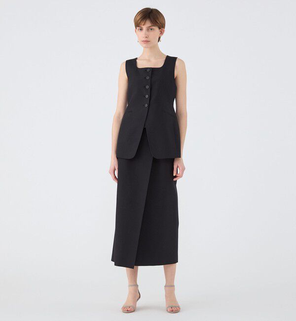 Ballsey「ラメミックスストレッチ ラップロングタイトスカート」|タイト|