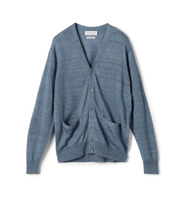 TOMORROWLAND MENS「TOMORROWLAND tricot ティントリネン Vネックカーディガン」|カーディガン|63 ブルー