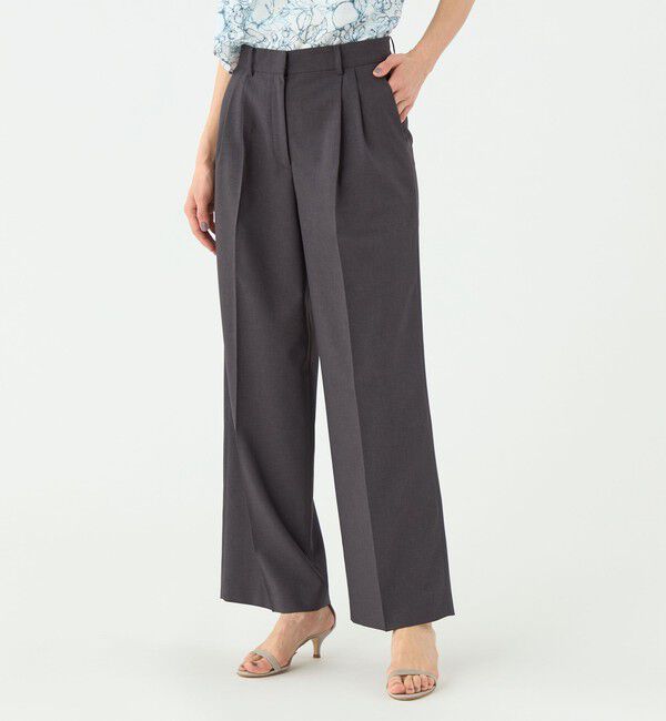 TOMORROWLAND collection「エクストラファインポリエステルトロピカル タックワイドパンツ」|その他|