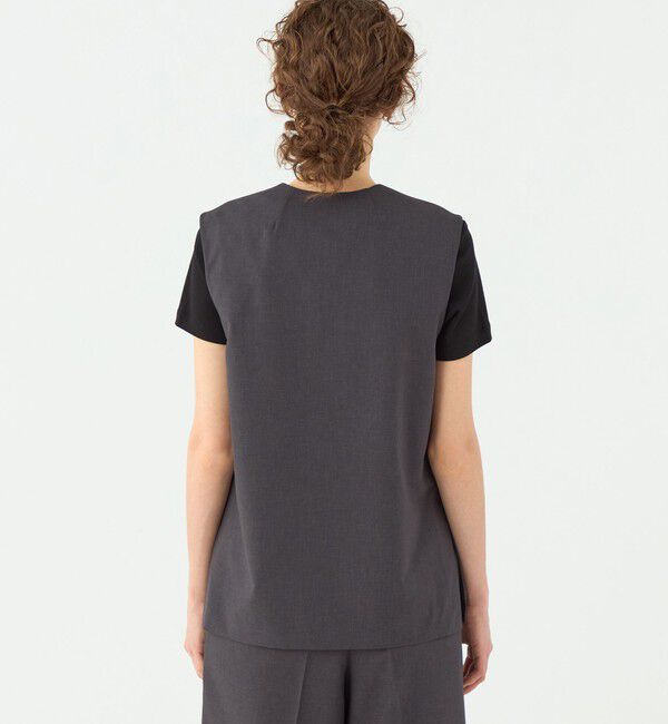 TOMORROWLAND collection「エクストラファインポリエステルトロピカル Vネックトップス」|プルオーバー|