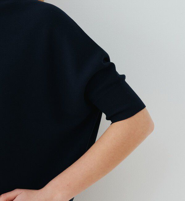 GALERIE VIE「クレープガーター ドルマンハーフスリーブ プルオーバー」|ニット・セーター|