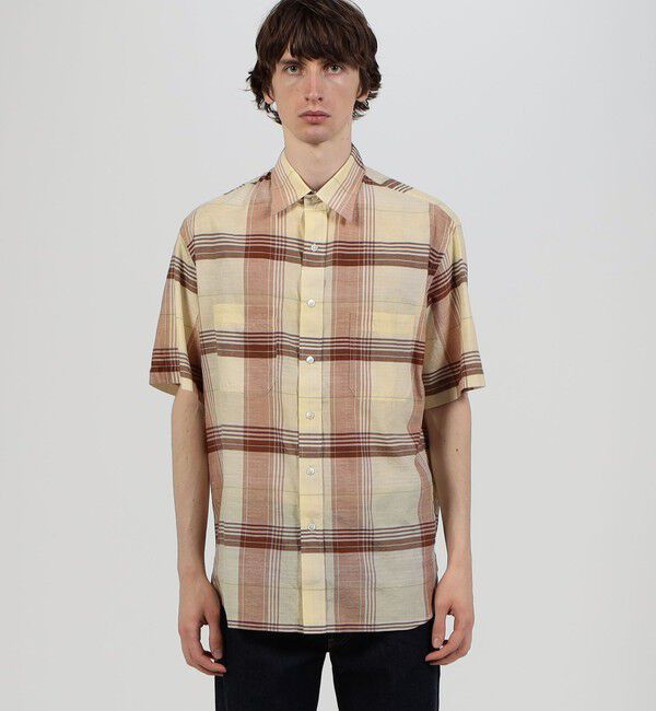 TOMORROWLAND MENS「コットンシルク マドラスチェック ハーフスリーブシャツ」|シャツ・ブラウス|
