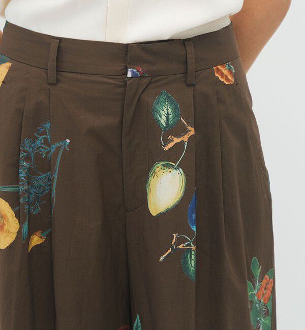 CABaN「CABaN コットン Green Showerプリント 2タックワイドパンツ」|チノ|