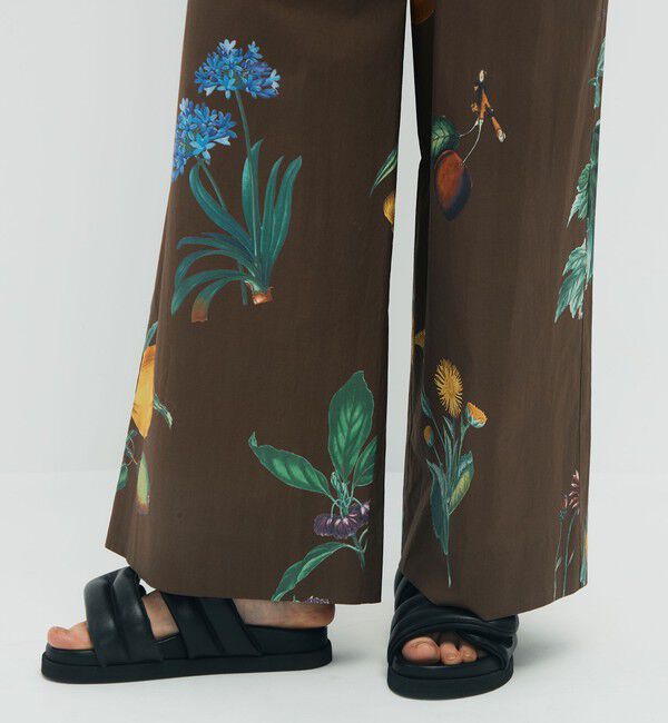 CABaN「CABaN コットン Green Showerプリント 2タックワイドパンツ」|チノ|