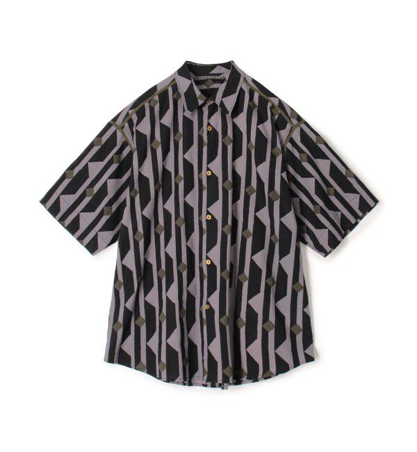 TOMORROWLAND MENS「インド コットン ブロックプリント ハーフスリーブシャツ」|シャツ・ブラウス|66 グレー系