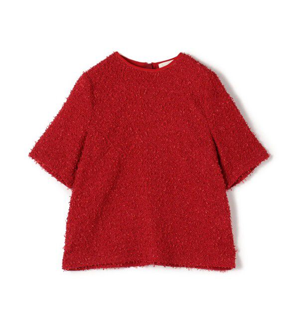 Ballsey「ファンシーヤーンツイード ショートTブラウス」|シャツ・ブラウス|35 レッド