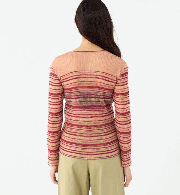 MACPHEE「シアーボーダー クルーネックカーディガン」|カーディガン|