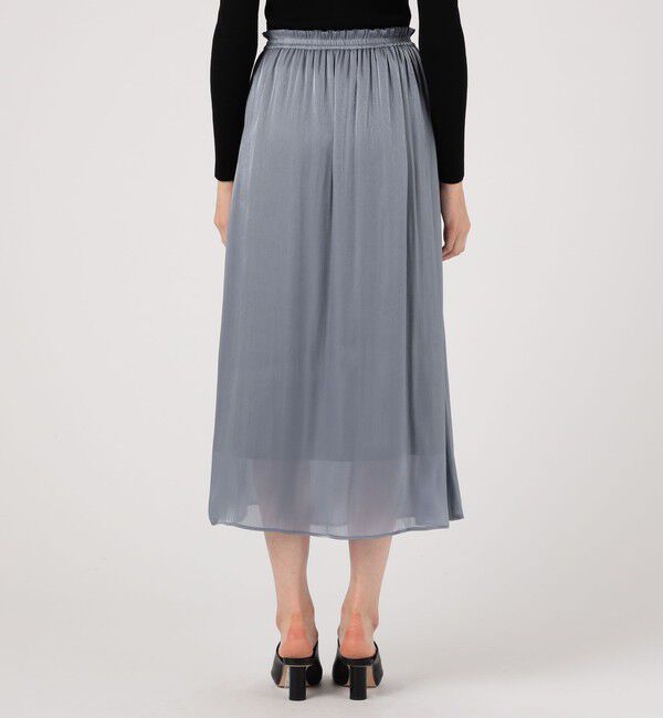 Ballsey「スパークルサテン ギャザースカート」|フレア|