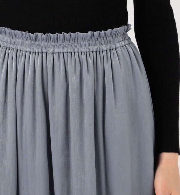 Ballsey「スパークルサテン ギャザースカート」|フレア|