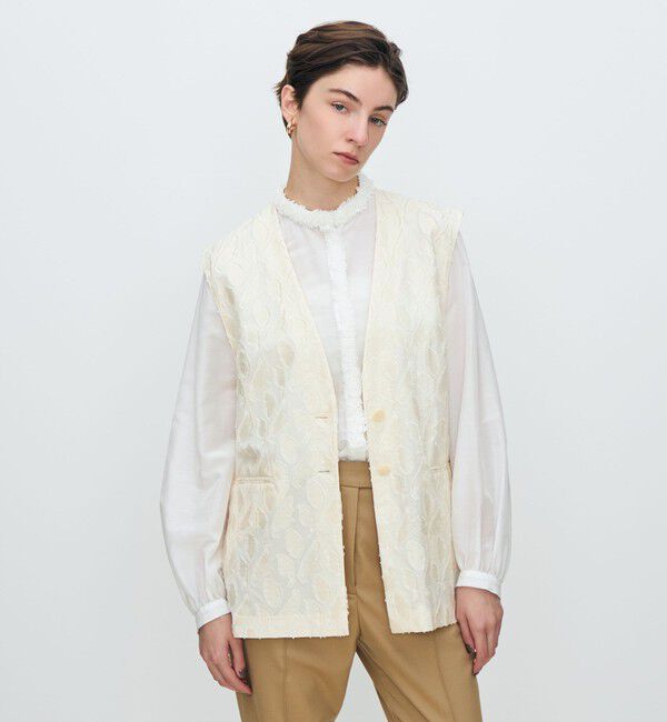 TOMORROWLAND collection「シャイニーカットジャカード Vカラージレ」|ベスト・ジレ|