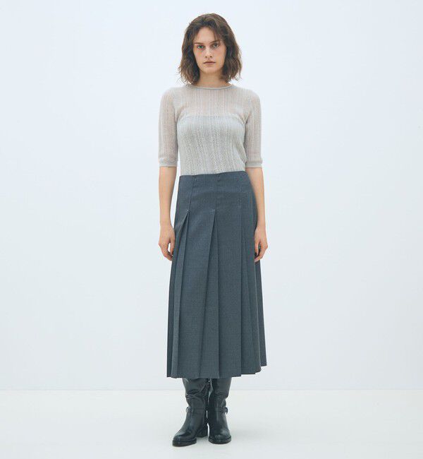 MACPHEE「レーシーアルパカブレンド ハーフスリーブプルオーバー」|ニット・セーター|