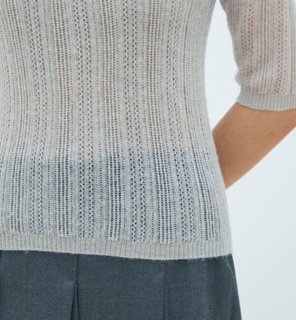 MACPHEE「レーシーアルパカブレンド ハーフスリーブプルオーバー」|ニット・セーター|