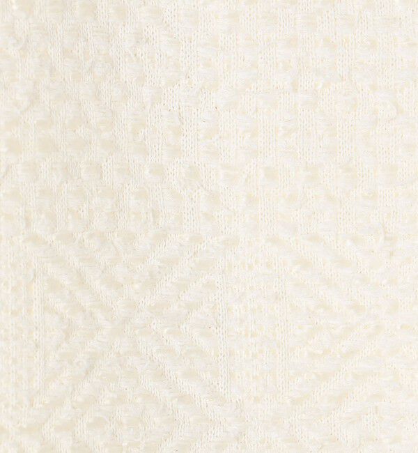 DES PRES「インレイパターン クロップドニットジャケット」|ノーカラージャケット|