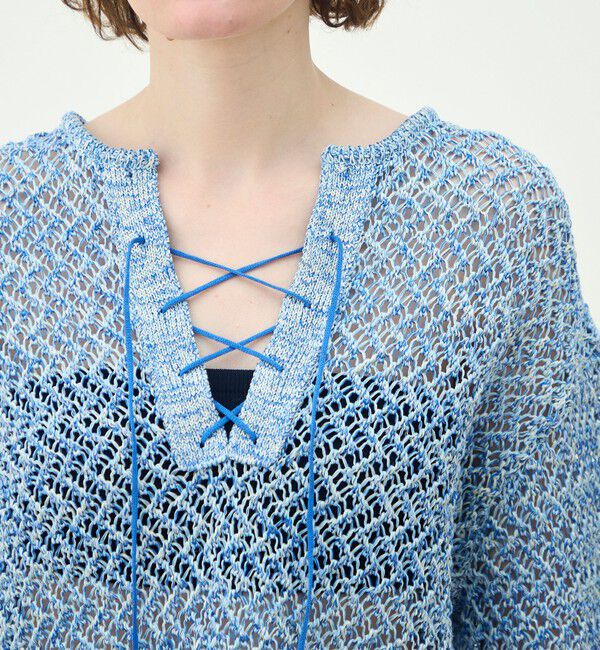 MACPHEE「ギマメッシュ レースアッププルオーバー」|ニット・セーター|